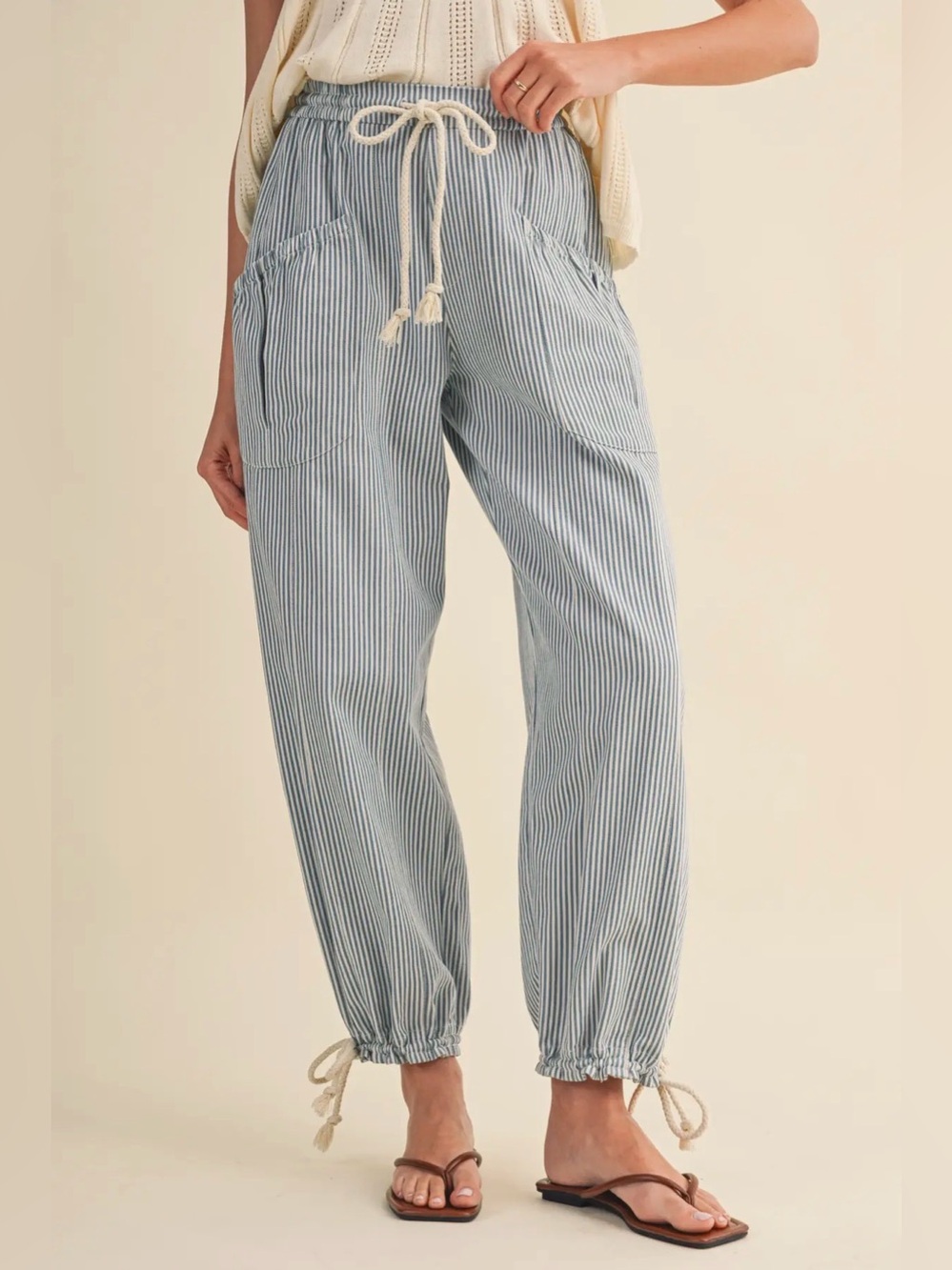 Blue Striped Pants